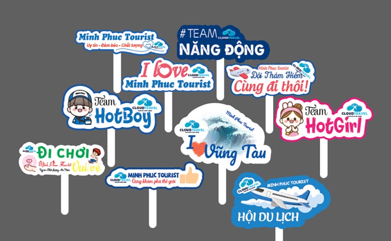 Hashtag Cầm Tay Du Lịch - Xưởng in cờ INCONI 4 Hashtag cầm tay du lịch - INCONI