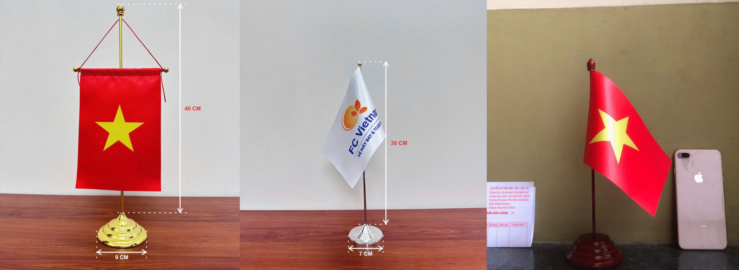 Cờ để bàn các nước | Xưởng in INCONI 7 cờ đển bàn ký kết