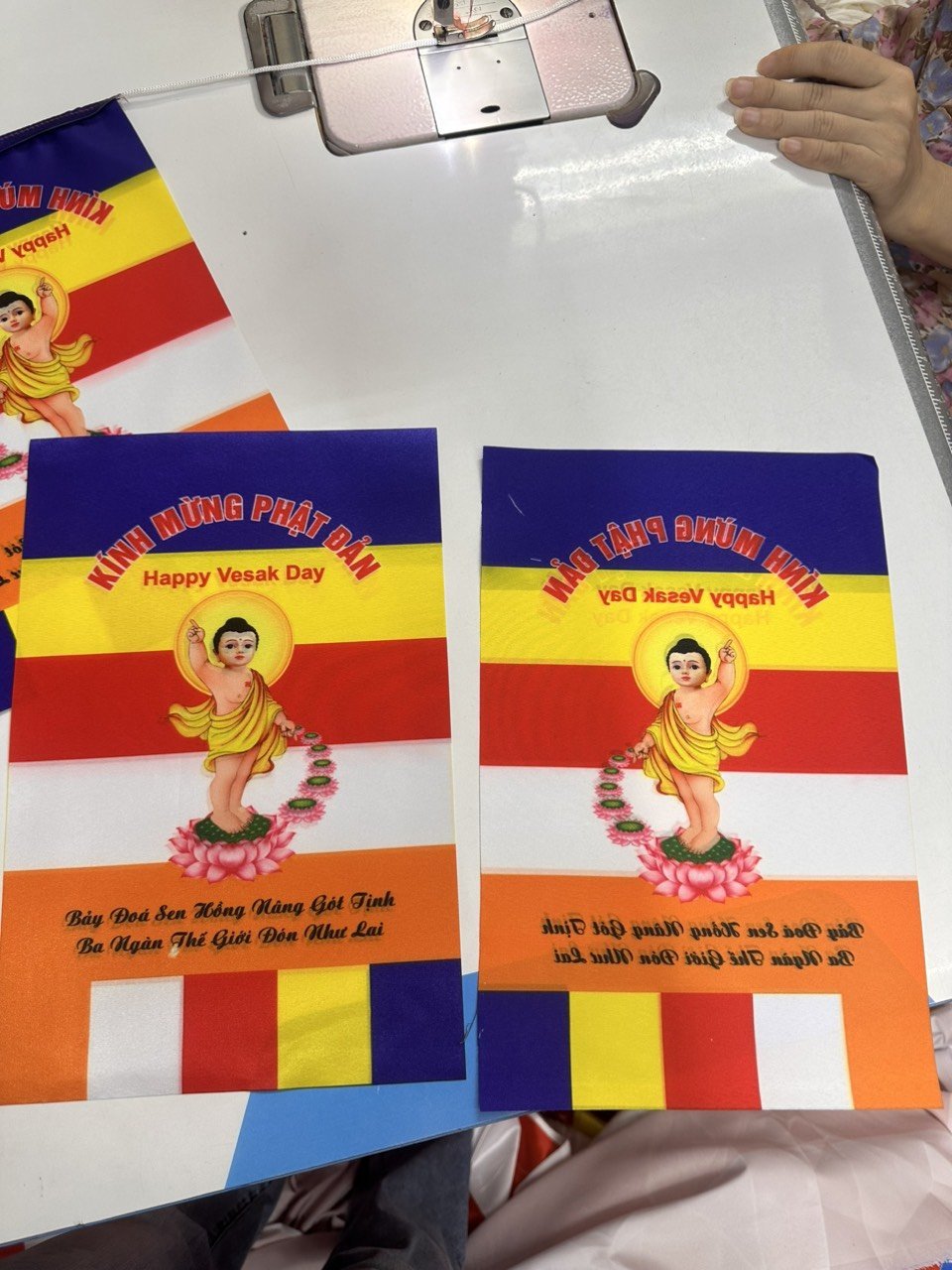 In cờ Phật theo yêu cầu – Xưởng in cờ INCONI tại Hà Nội
