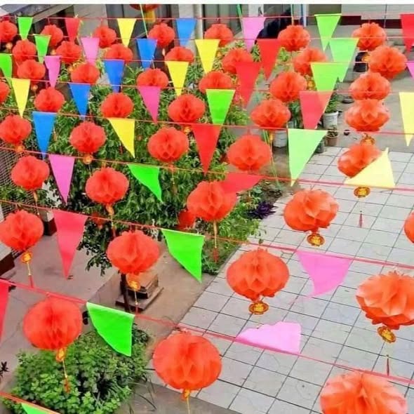 Cờ dây tam giác trang trí lễ hội – xưởng in cờ INCONI Hà Nội