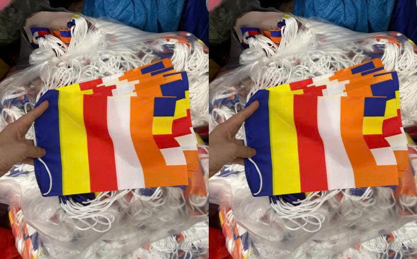 Đặt mua cờ Phật giáo – Xưởng in cờ INCONI tại Hà Nội